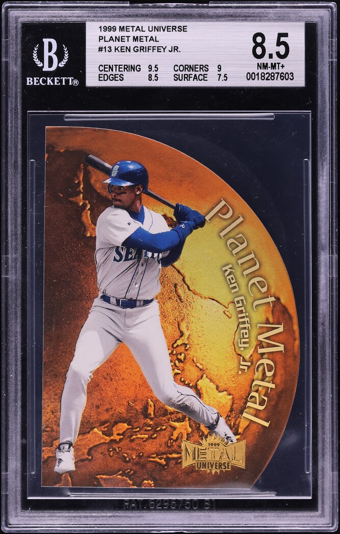 1999 Metal Universe Planet Metal Die-Cut Ken Griffey Jr. #13 BGS 8.5 NM-MT+