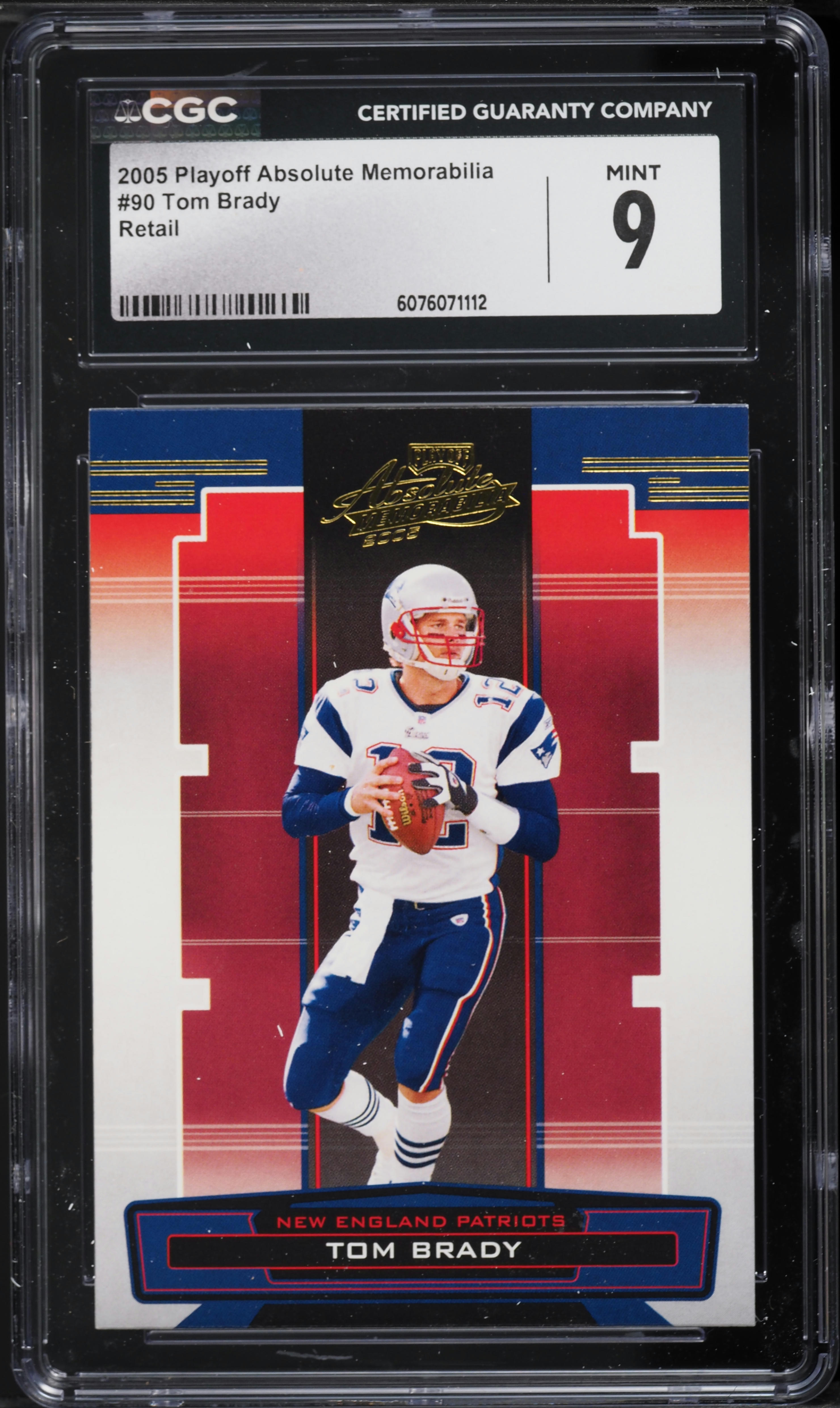 2005 Playoff Absolute Memorabilia Retail Tom Brady #90 CGC 9 MINT