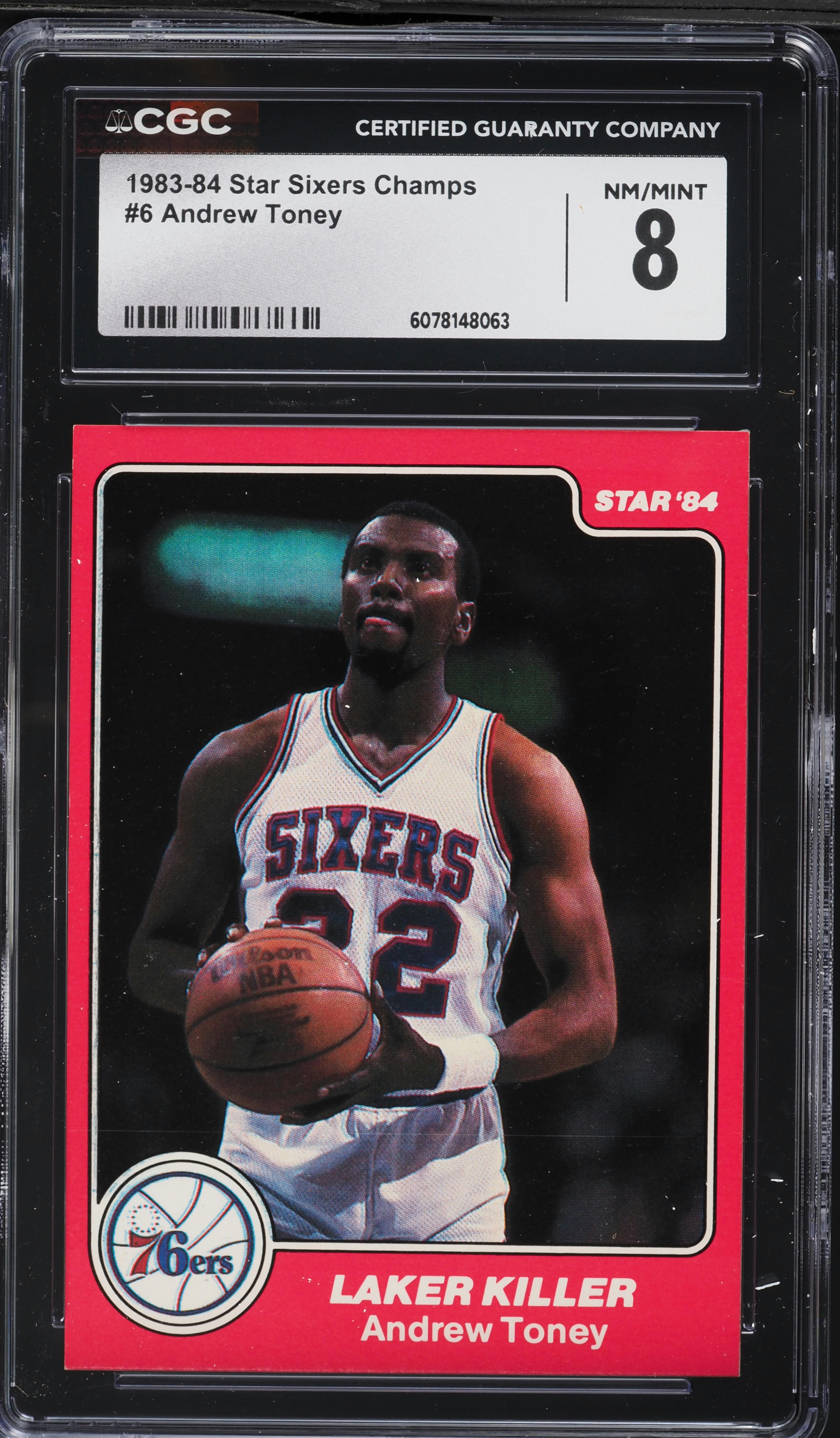 1983 Star Sixers Champs Basketball Andrew Toney #6 CGC 8 NM-MT on