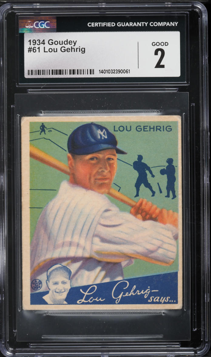 1934 Goudey Lou Gehrig #61 CGC 2 GD