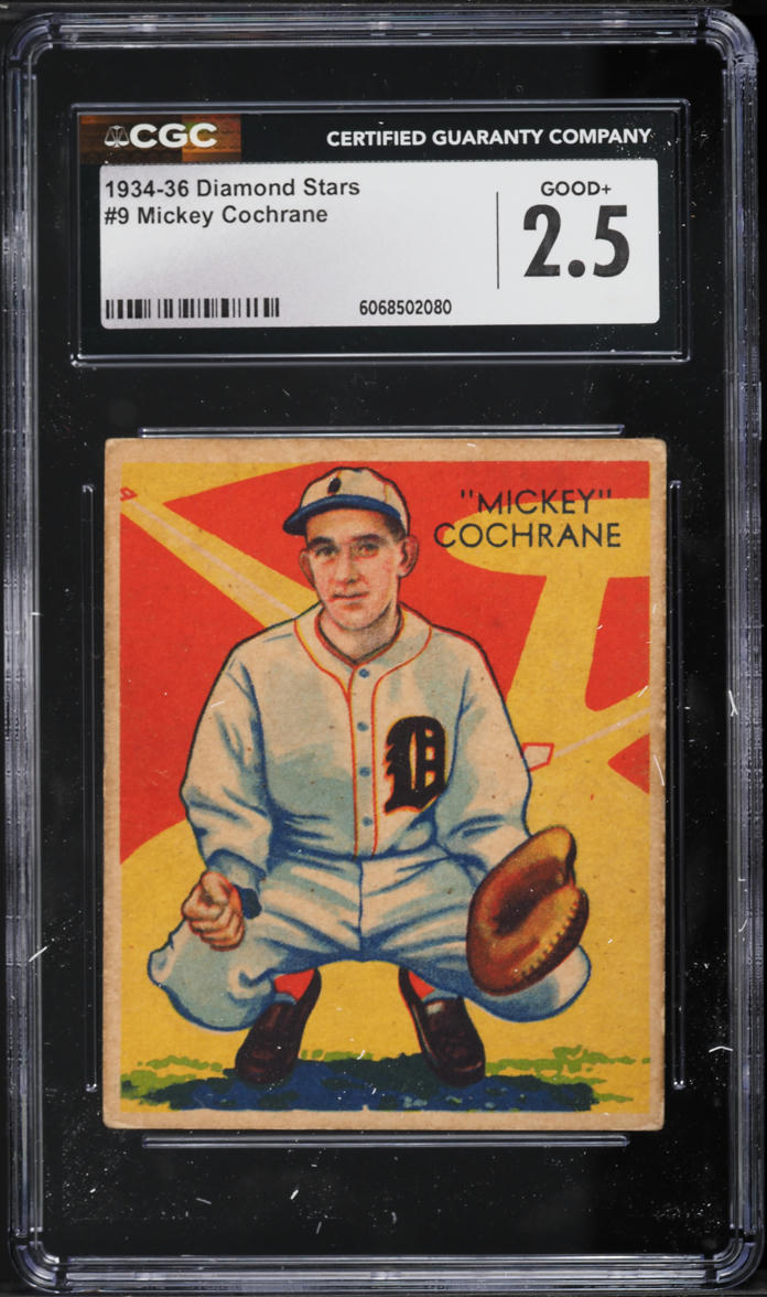 1934 Diamond Stars Mickey Cochrane #9 CGC 2.5 GD+