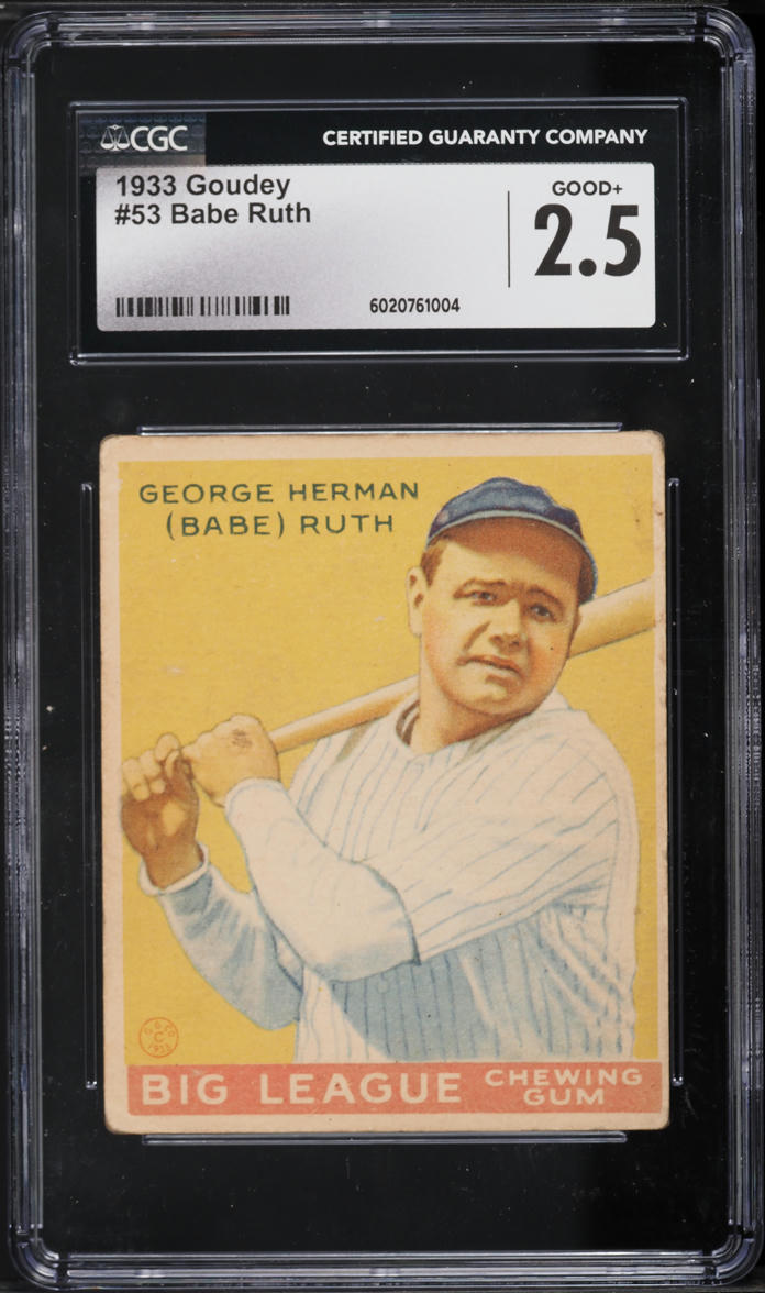1933 Goudey Babe Ruth #53 CGC 2.5 GD+