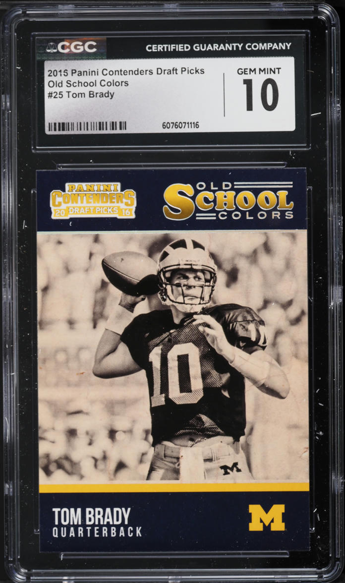 2016 Panini Contenders Draft Picks Old School Colors Tom Brady #25 CGC 10 GEM MINT