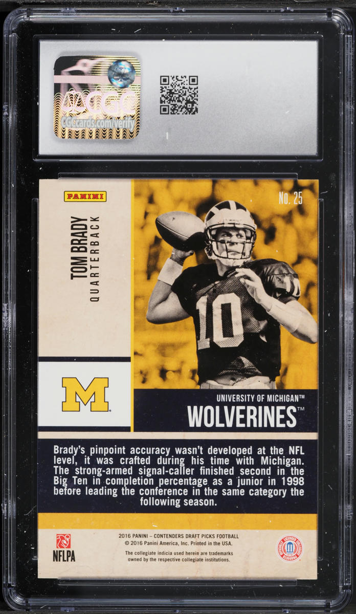 2016 Panini Contenders Draft Picks Old School Colors Tom Brady #25 CGC 9 MINT
