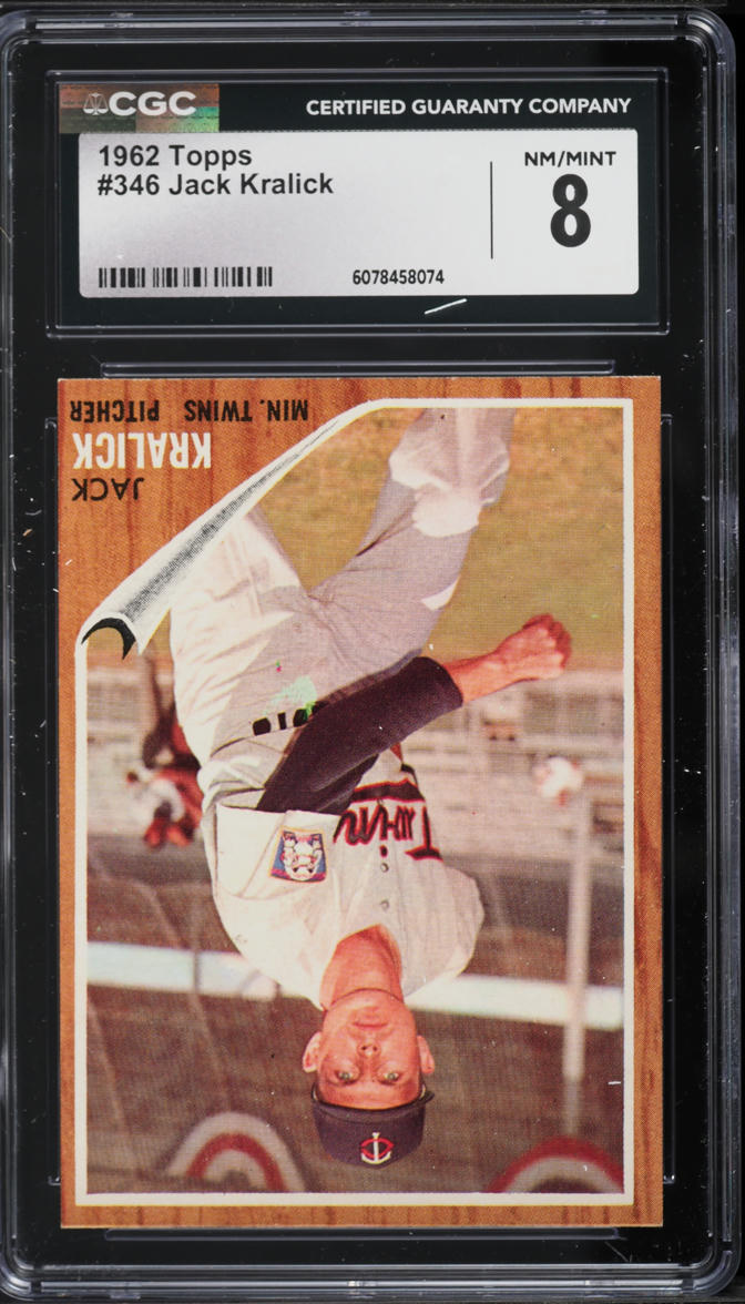 1962 Topps Jack Kralick #346 CGC 8 NM-MT - Main Image