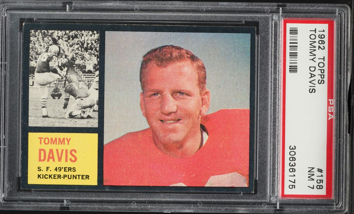 1962 Topps Football Tommy Davis #158 PSA 7 NRMT