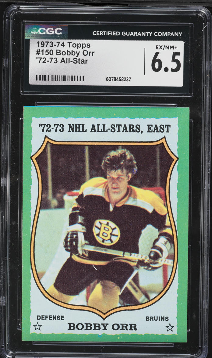 1973 Topps Hockey '72-73 All Star Bobby Orr #150 CGC 6.5 EXMT+