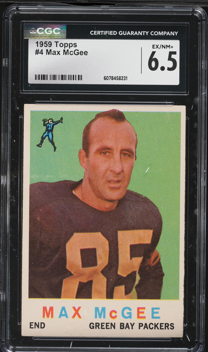 1959 Topps Football Max McGee ROOKIE #4 CGC 6.5 EXMT+