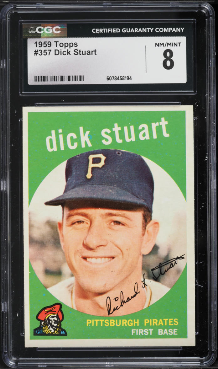 1959 Topps Dick Stuart ROOKIE #357 CGC 8 NM-MT
