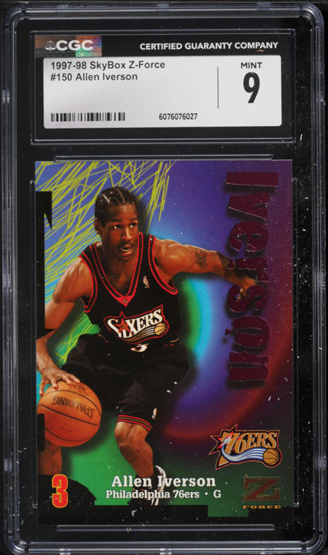 1997 Skybox E-X2001 Jambalaya Die-Cut Allen Iverson #1 PSA 9 MINT