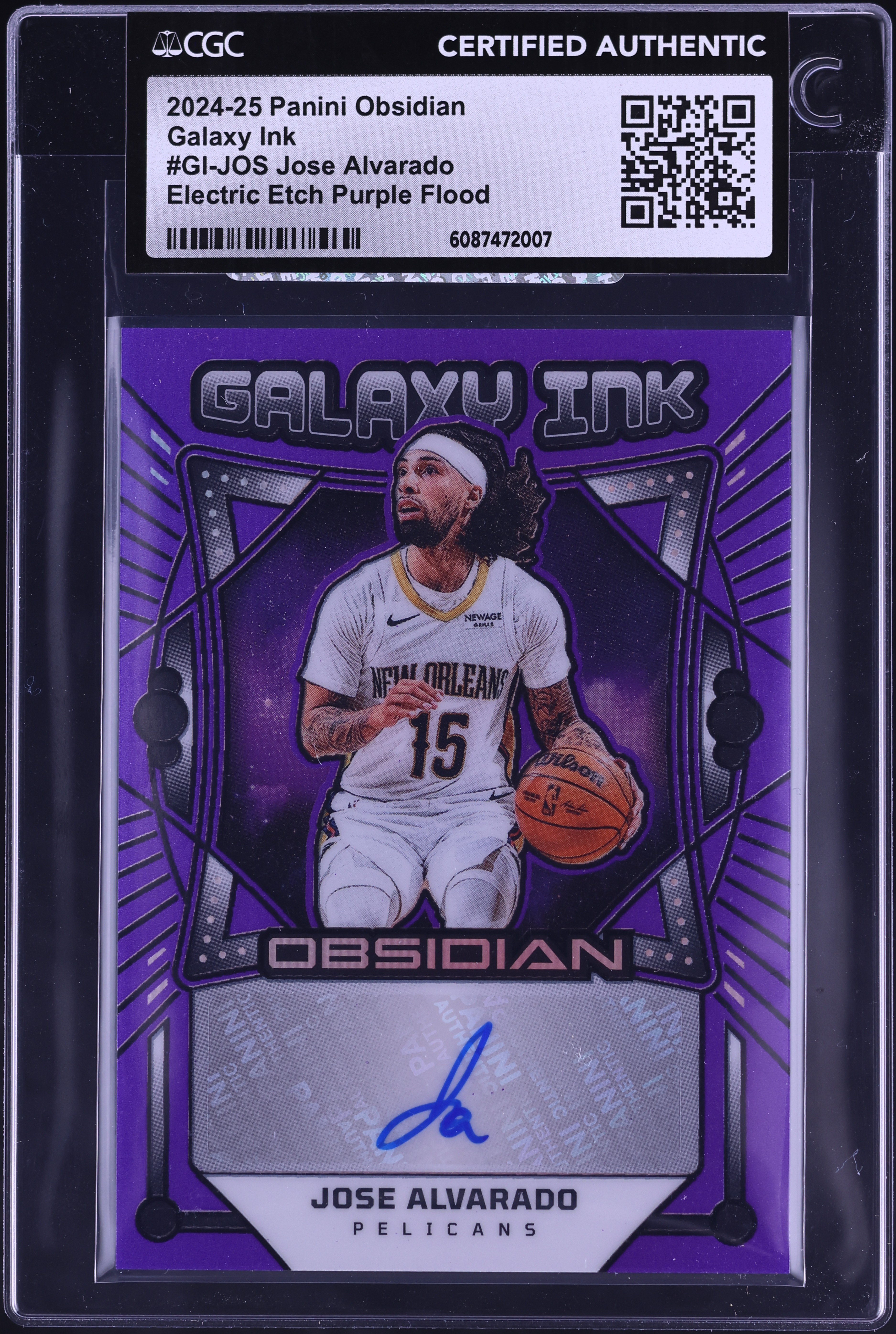 2024 Panini Obsidian Galaxy Ink Electric Etch Purple Flood Jose