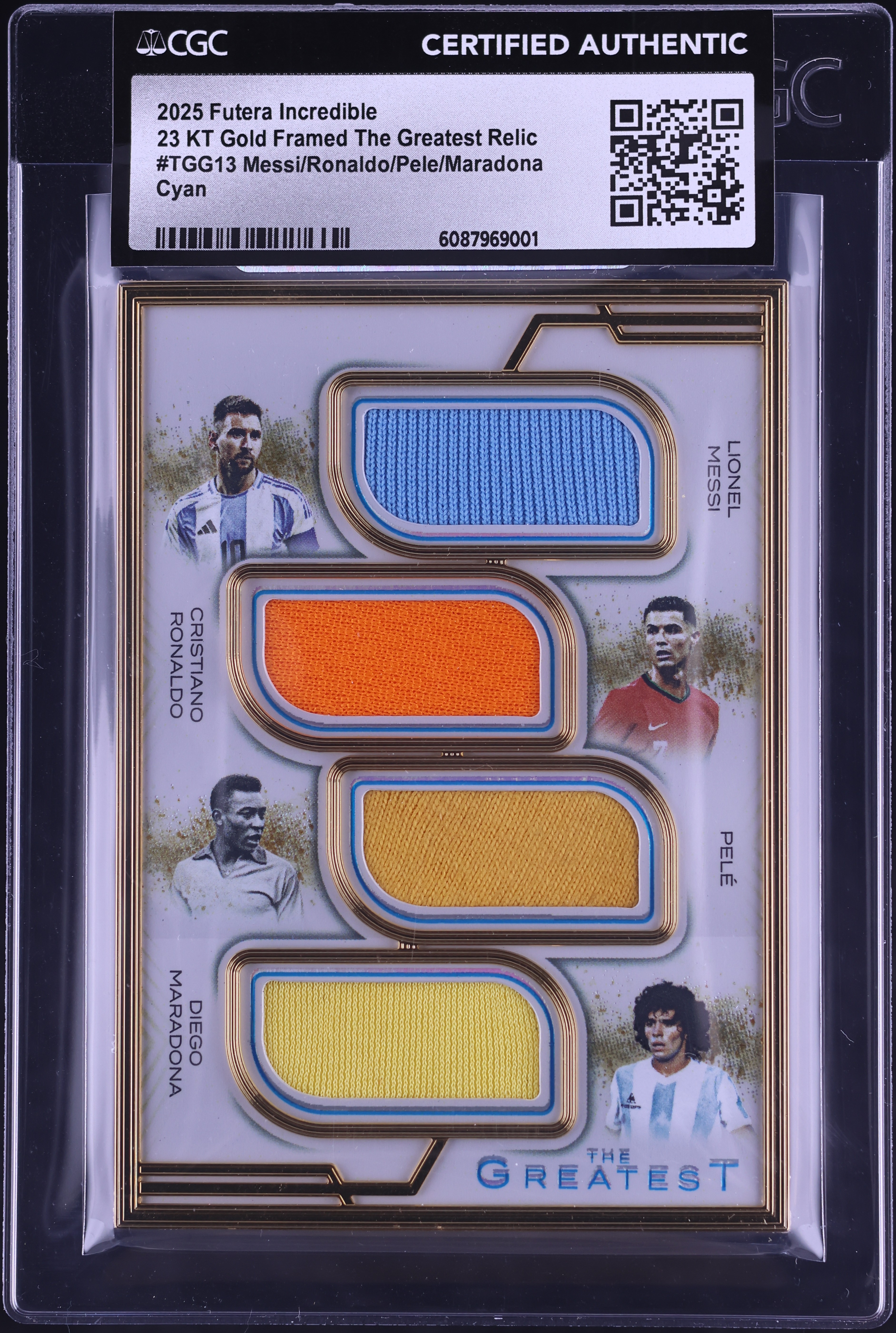2025 Futera Incredible 23KT Gold Greatest Cyan Messi Ronaldo Pele