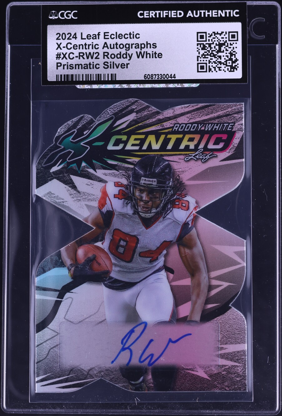 2024 Leaf Eclectic X-Centric Prismatic Silver Roddy White ROOKIE AUTO /10 #XC-RW2 CGC AUTH