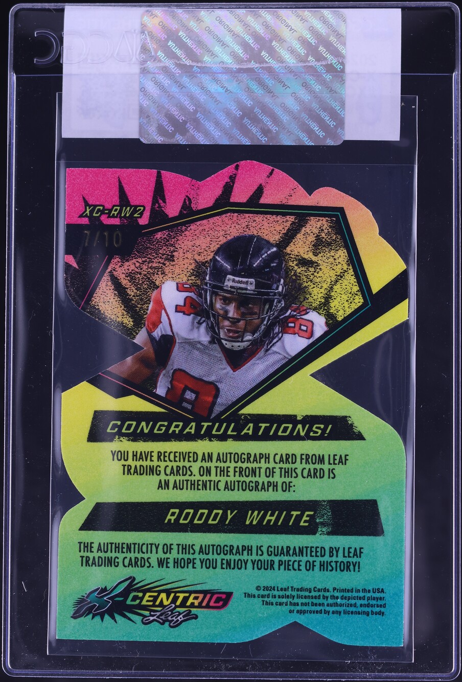 2024 Leaf Eclectic X-Centric Prismatic Silver Roddy White ROOKIE AUTO /10 #XC-RW2 CGC AUTH