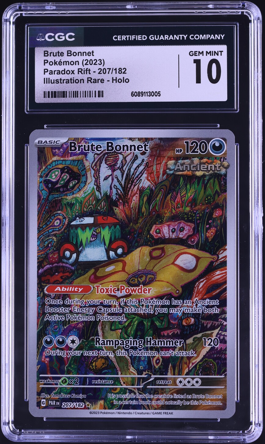 brute bonnet pokemon card value (207/182) PokeGuard Darkness / 120 / Basic Card Text 2023 Pokemon Scarlet & Violet