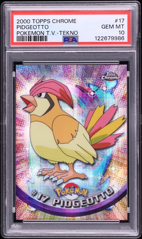 2000 Topps Chrome Pokemon Series 1 Tekno Pidgeotto #17 PSA 10 GEM MINT