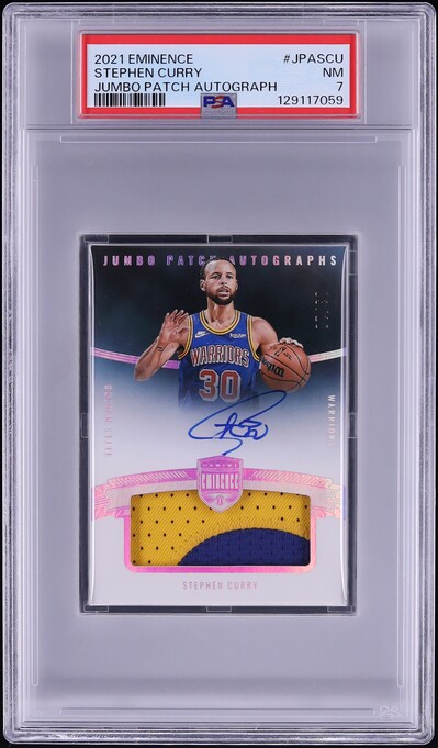 2021 Panini Eminence Jumbo Stephen Curry PATCH AUTO /10 #JPASCU PSA 7 NRMT