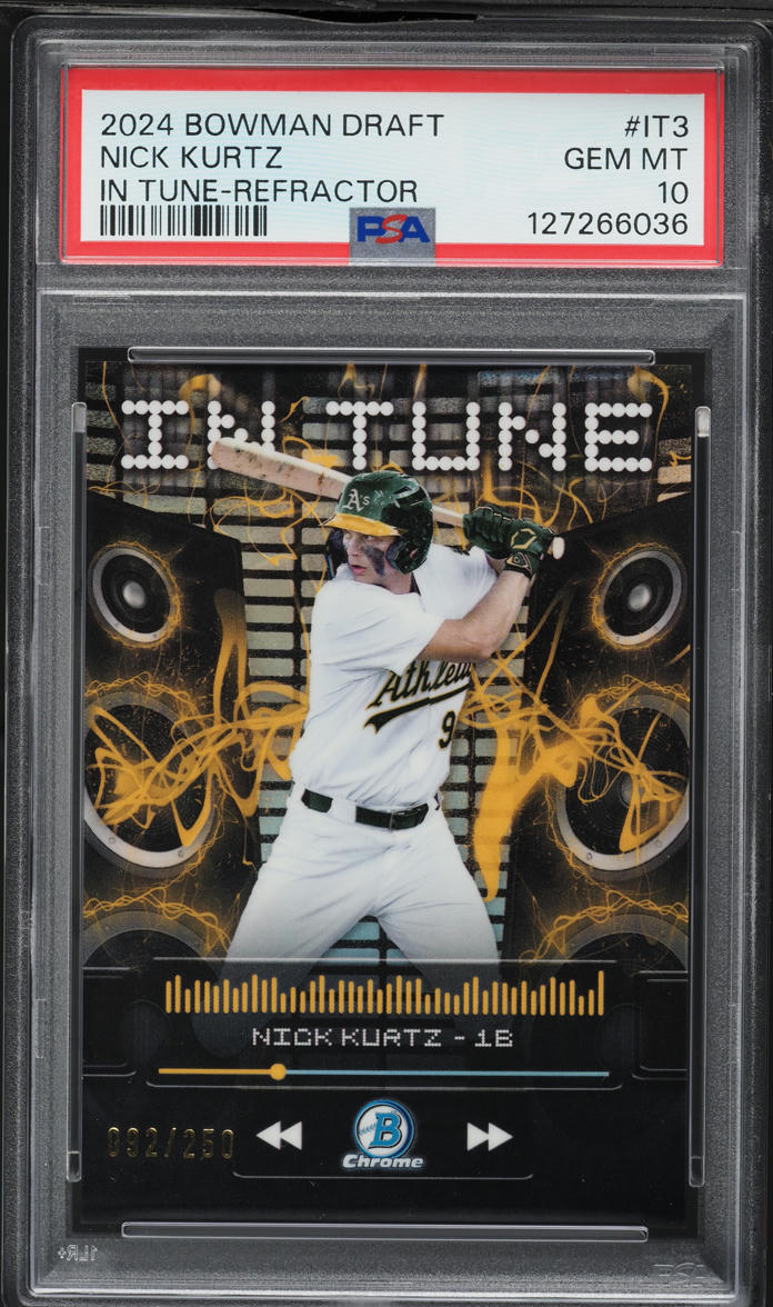 2024 Bowman Chrome Draft In Tune Refractor Nick Kurtz PROSPECT /250 #IT-3 PSA 10 GEM MINT