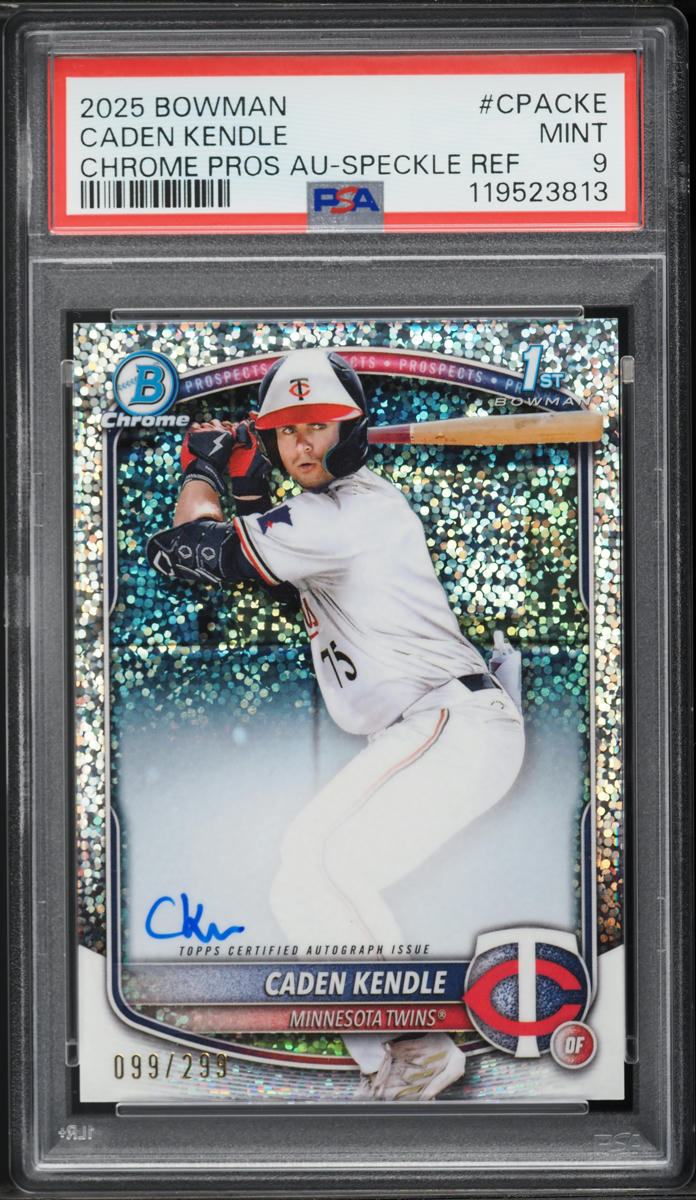 2025 Bowman Chrome Speckle Refractor Caden Kendle PROSPECT AUTO /299 #CPA-CKE PSA 9 MINT
