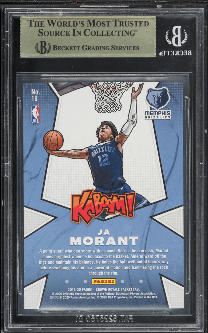 2019 Crown Royale Kaboom! Ja Morant ROOKIE #10 BGS 9.5 GEM MINT