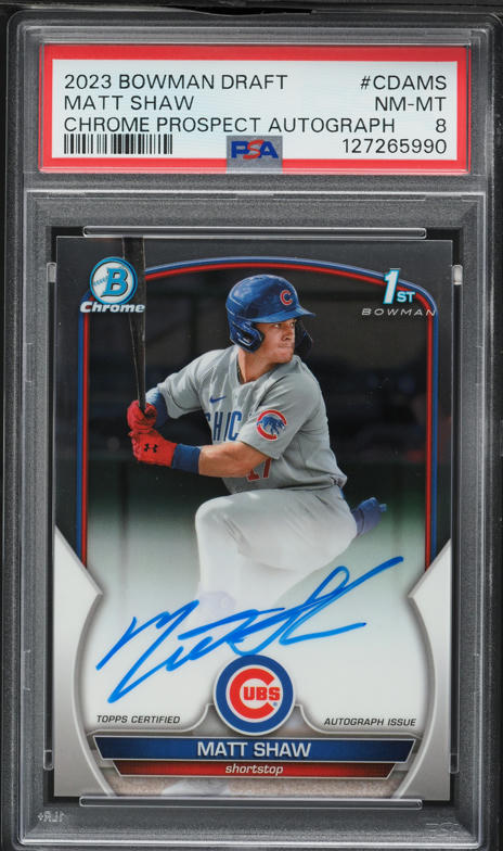 2023 Bowman Chrome Draft Matt Shaw PROSPECT AUTO #CDA-MS PSA 8 NM