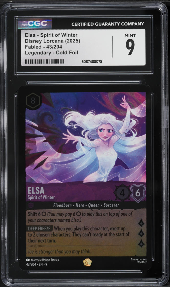 2025 Disney Lorcana Fabled Cold Foil Elsa Spirit Of Winter #43 CGC 9 MINT  on Fanatics Collect