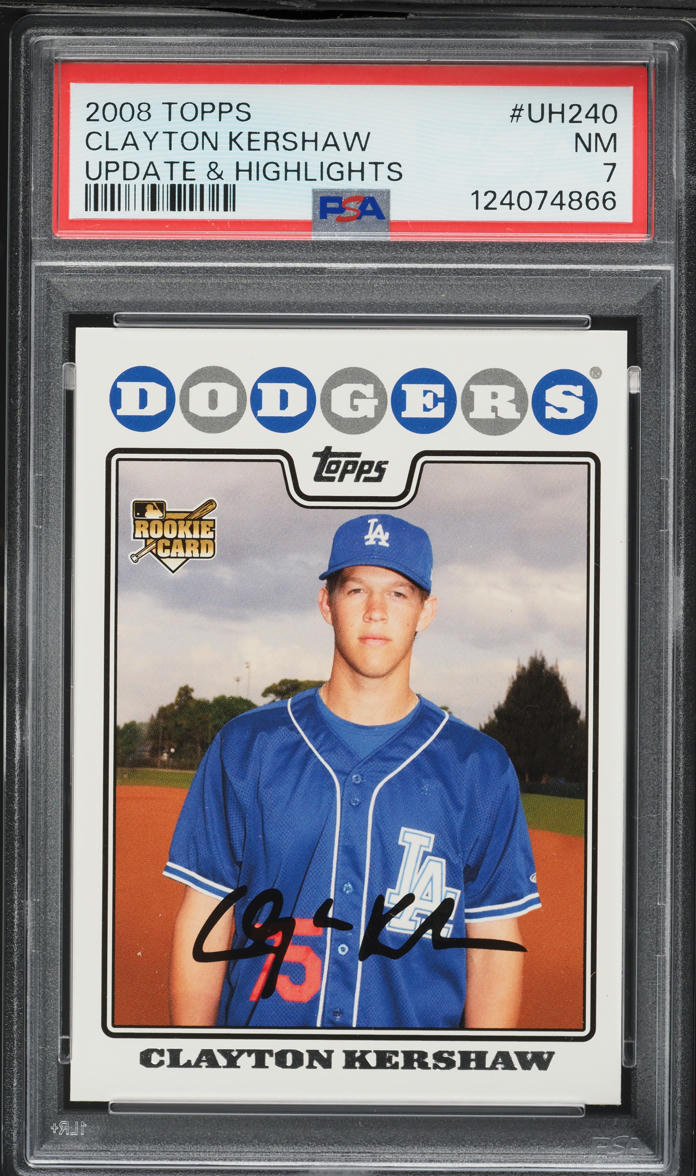 2008 Topps Update & Highlights Clayton Kershaw ROOKIE #UH240 PSA 7 NRMT
