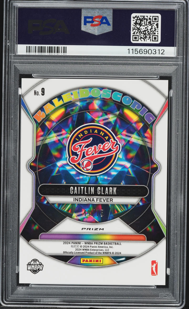 2024 Panini Prizm WNBA Kaleidoscopic Orange Pulsar Caitlin Clark ROOKIE /75 PSA 10 GEM MINT