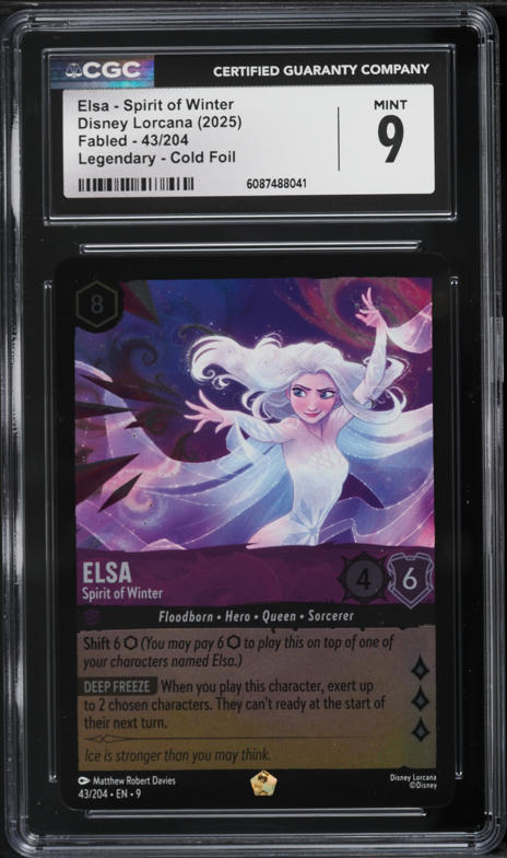 2025 Disney Lorcana Fabled Cold Foil Elsa Spirit Of Winter #43 CGC