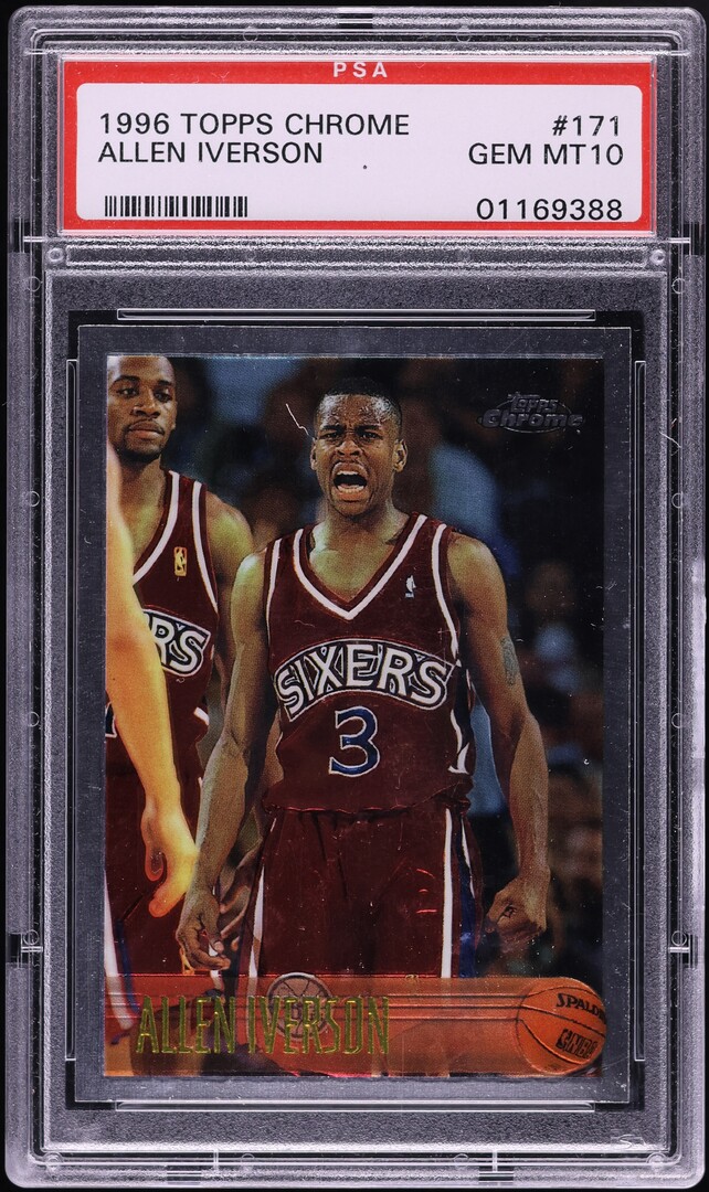 1996 Topps Chrome Allen Iverson ROOKIE #171 PSA 10 GEM MINT