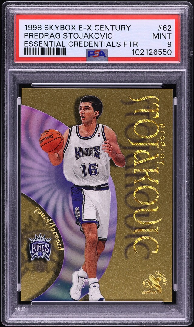 1998 Skybox E-X Century Essential Credentials Future Predrag Stojakovic ROOKIE /29 #62 PSA 9