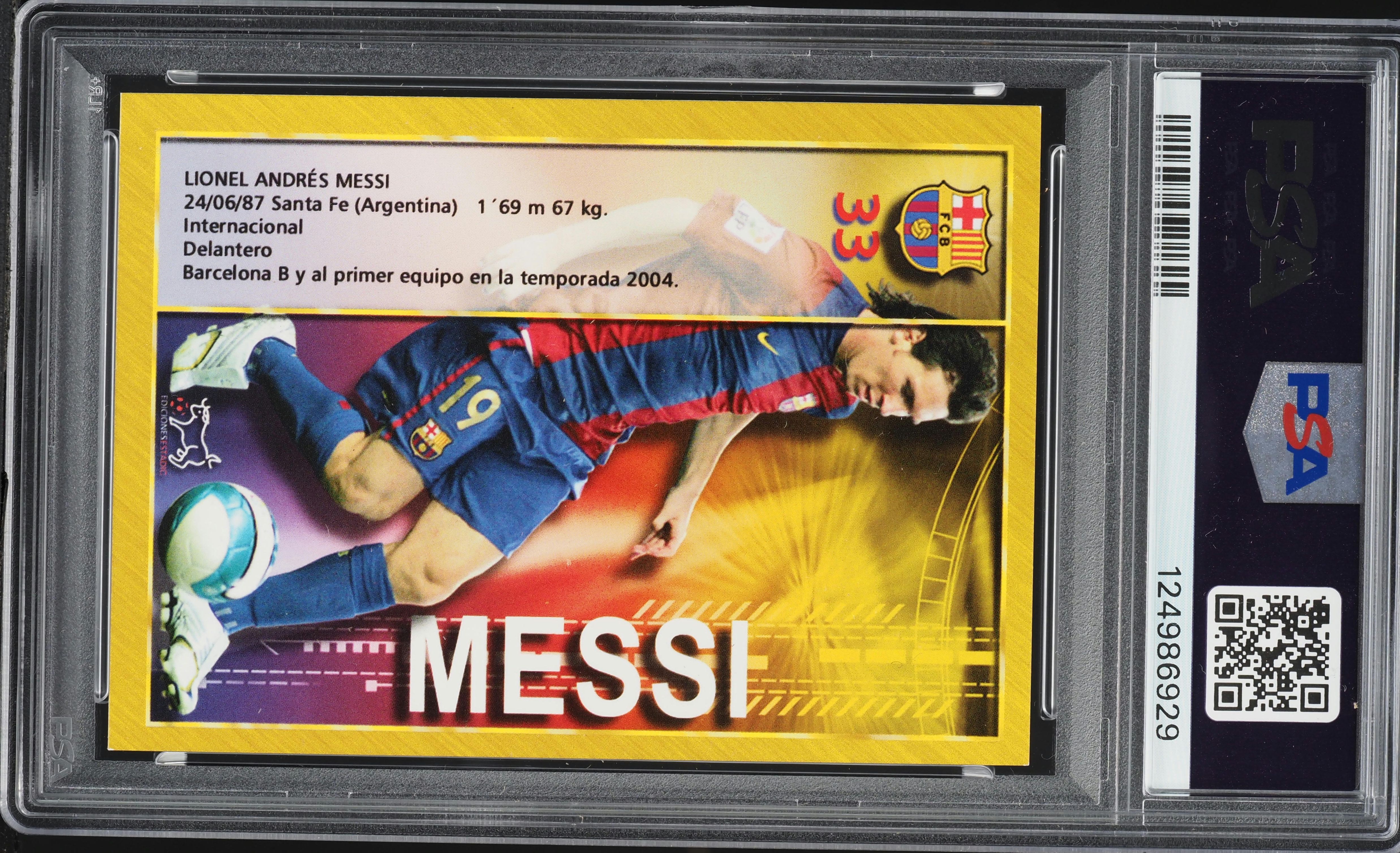 2007 Mundicromo Estadio Lionel Messi #33 PSA 8 NM-MT on Fanatics