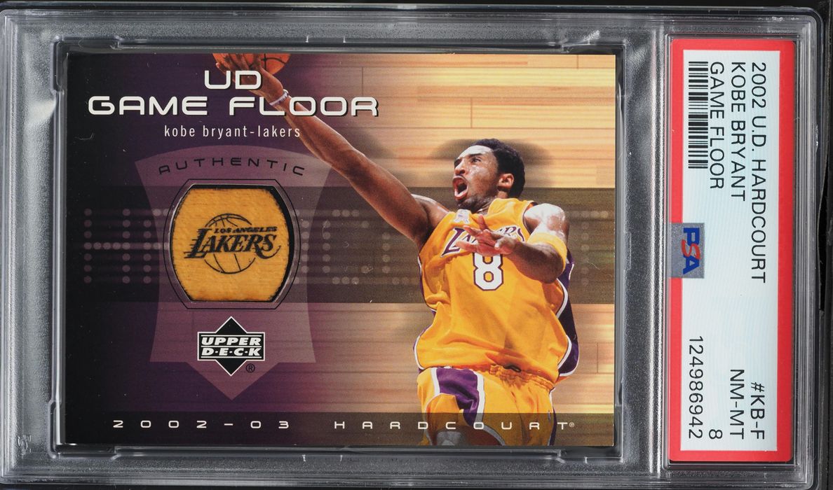 2002 Upper Deck Hardcourt Game Floor Kobe Bryant RELIC #KB-F PSA 8