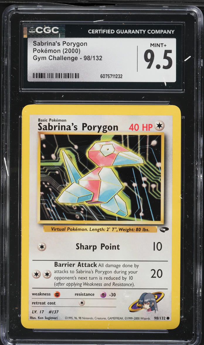 2000 Pokemon Gym Challenge Sabrina's Porygon #98 CGC 9.5 MINT+ on