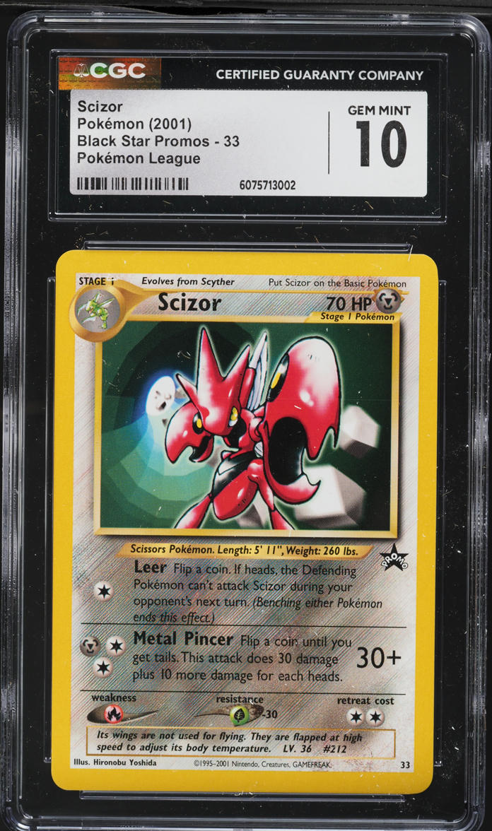 2001 Pokemon League Black Star Promo Scizor #33 CGC 10 GEM MINT