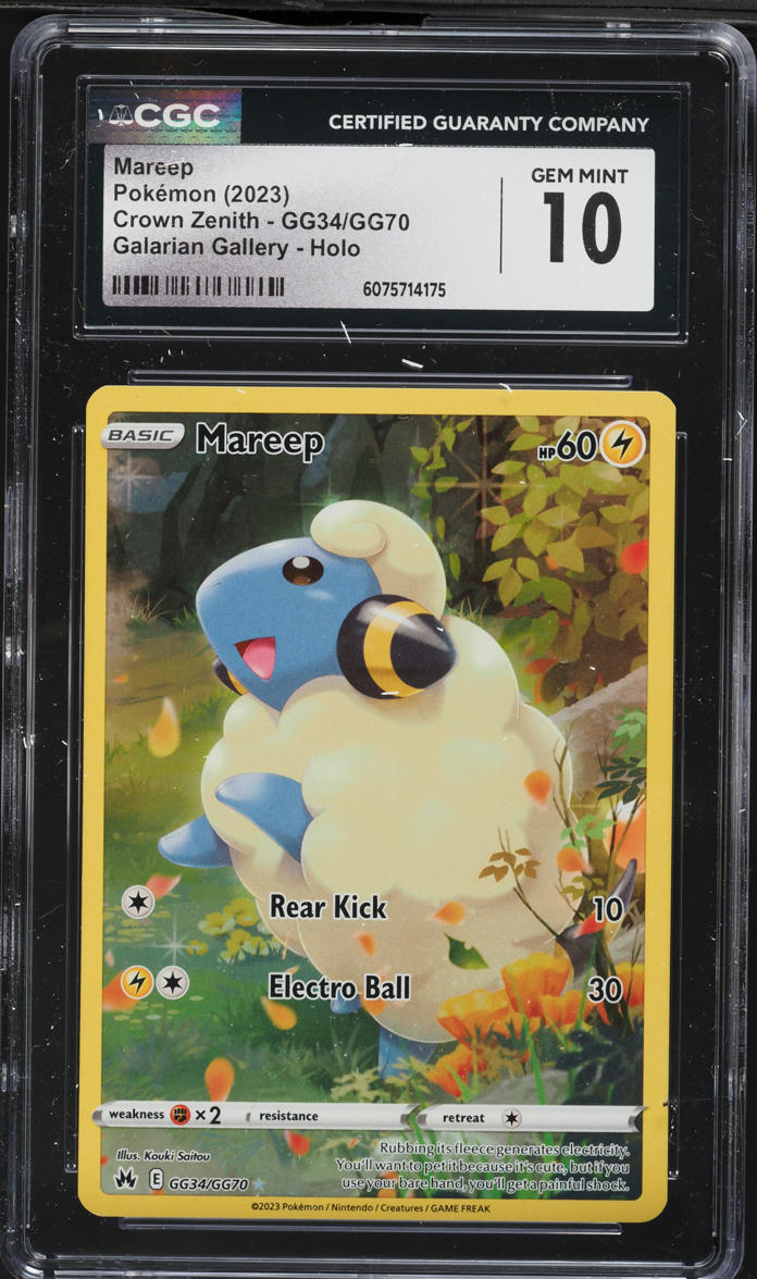 2023 Pokemon Sword & Shield Crown Zenith Full Art Mareep #GG34 CGC