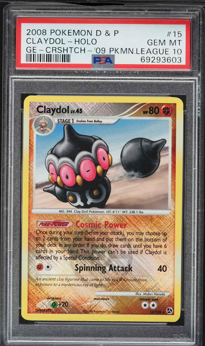 2008 Pokemon Diamond & Pearl Great Encounters Holo Claydol #15 PSA 10 GEM MINT