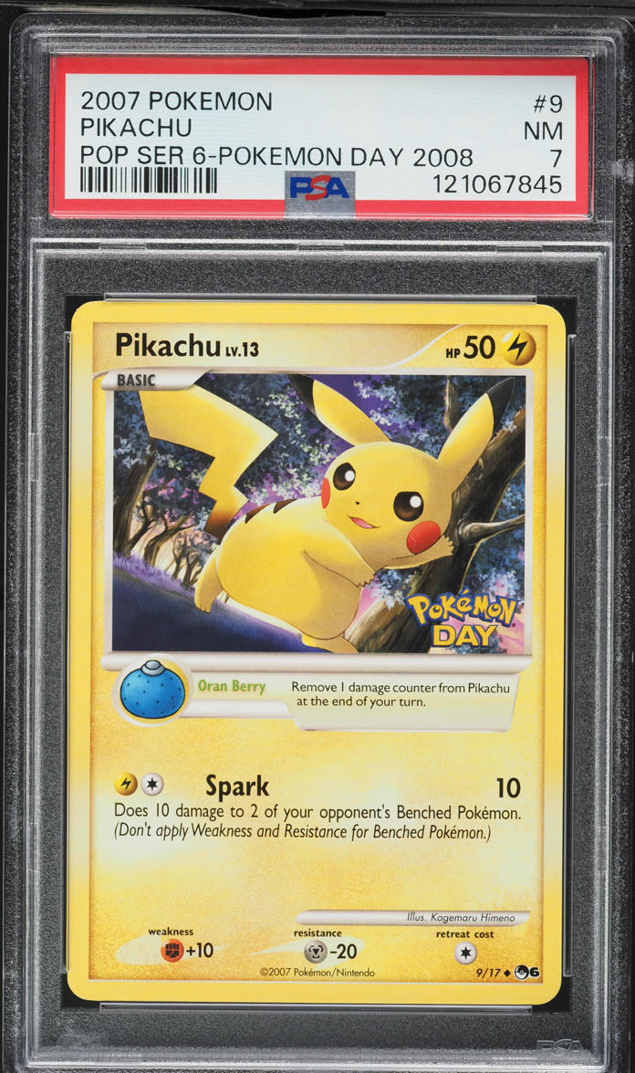 2007 Pokemon POP Series 6 Pokemon Day '08 Pikachu #9 PSA 7 NRMT