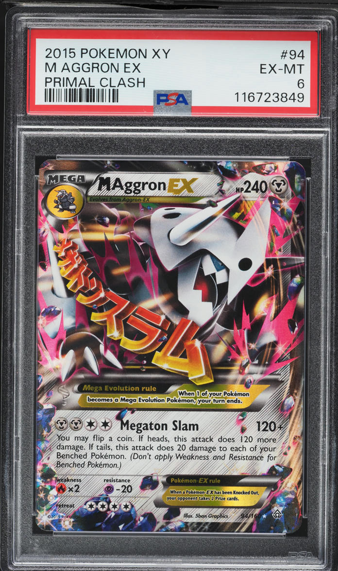 2015 Pokemon XY Primal Clash M Aggron EX #94 PSA 6 EXMT on Fanatics Collect