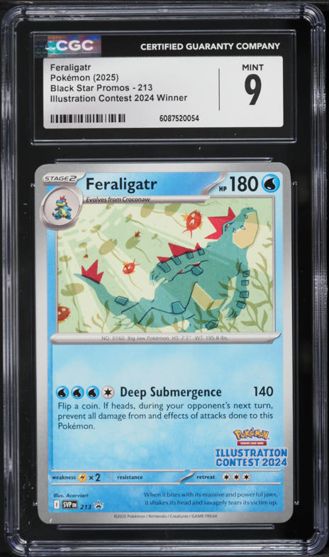 2025 Pokemon SV Black Star Promo Illustration Contest Winner Feraligatr #213 CGC 9 MINT
