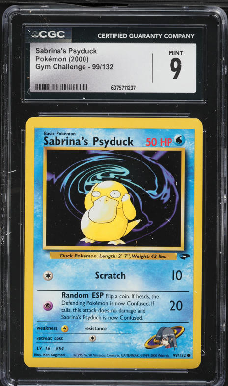 2000 Pokemon Gym Challenge 1st Edition Sabrina's Psyduck #99 CGC 9 MINT