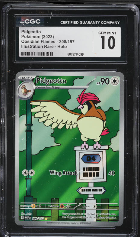 2023 Pokemon Scarlet & Violet Obsidian Flames IR Pidgeotto #208 CGC 10 GEM MINT