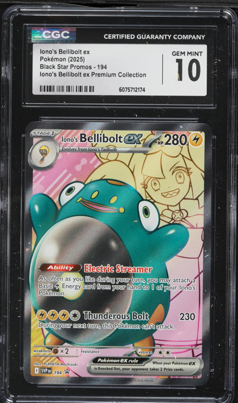 2025 Pokemon Scarlet & Violet Promo Premium Collection Iono's Bellibolt ex #194 CGC 10 GEM MINT