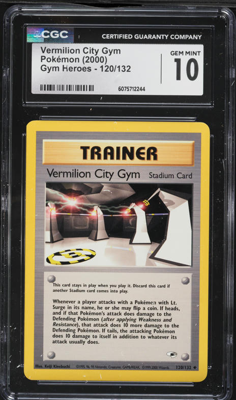 2000 Pokemon Gym Heroes Vermilion City Gym #120 CGC 10 GEM MINT