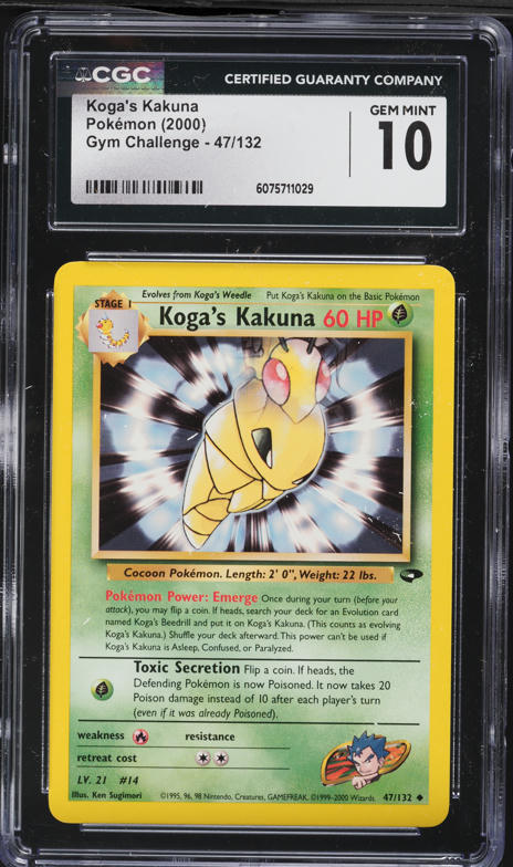pokemon card koga Pokemon Gym Challenge Uncommon Koga's Kakuna #47 [Lightly Played]