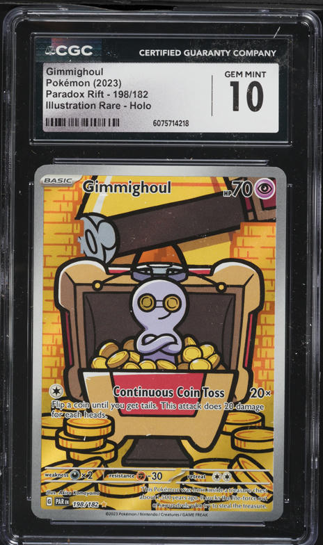 2023 Pokemon Scarlet & Violet Paradox Rift IR Gimmighoul #198 CGC 10 GEM MINT
