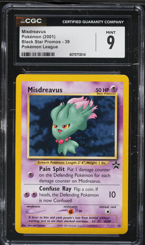 2001 Pokemon League Black Star Promo Misdreavus #39 CGC 9 MINT