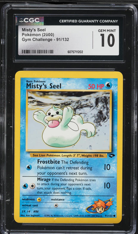2000 Pokemon Gym Challenge Misty's Seel #91 CGC 10 GEM MINT