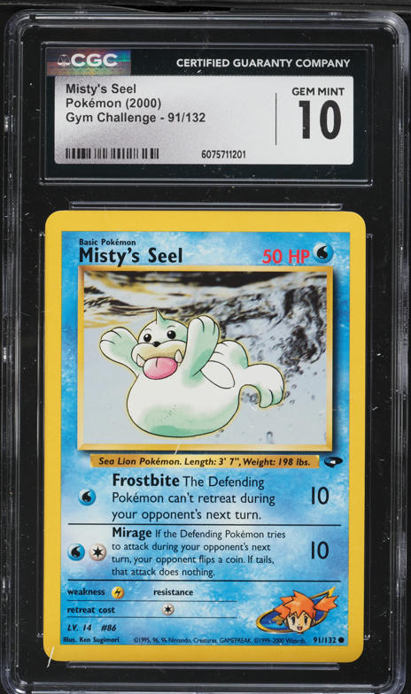 2000 Pokemon Gym Challenge Misty's Seel #91 CGC 10 GEM MINT