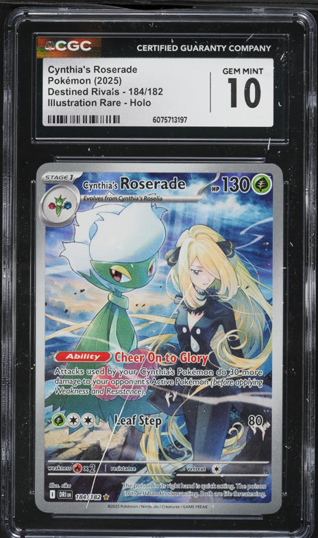 2025 Pokemon Scarlet & Violet Destined Rivals IR Cynthia's Roserade #184 CGC 10 GEM MINT